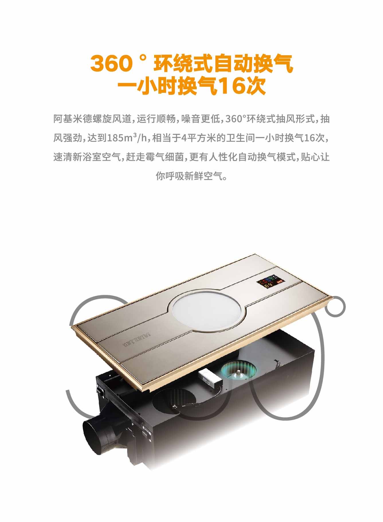 360度环绕式自动换气，一小时换气16次哦