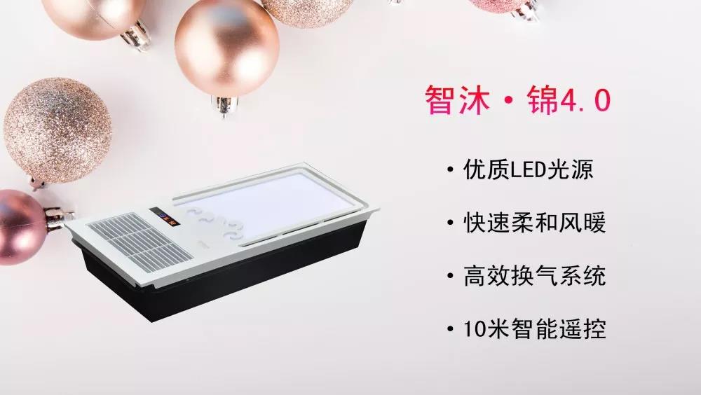 智沐·锦4.0，优质LED光源，快速柔和风暖，高效换气系统，10米智能遥控