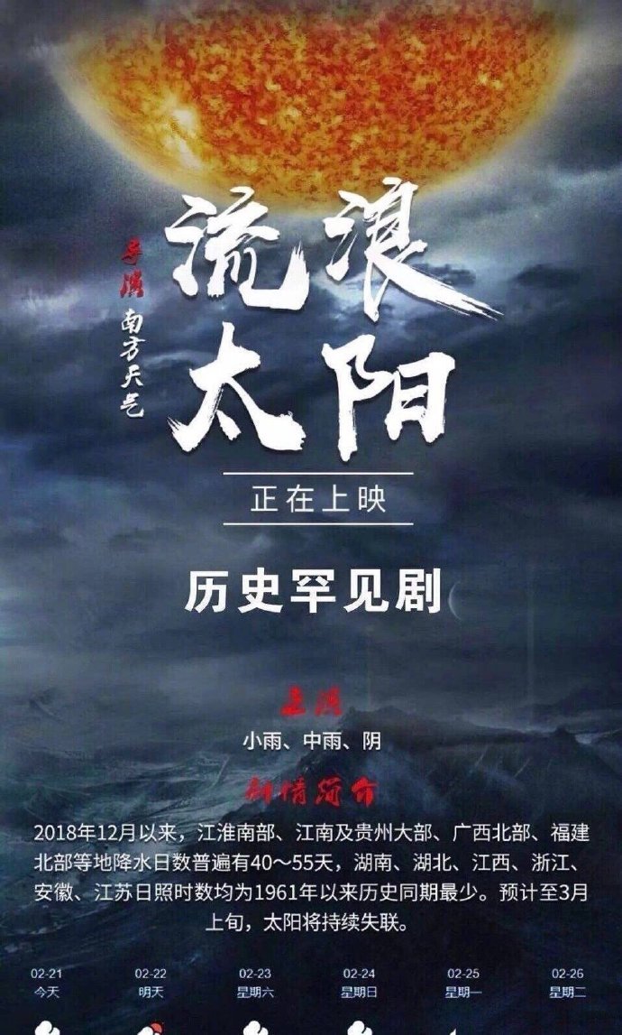 流浪太阳，历史罕见剧正在上演